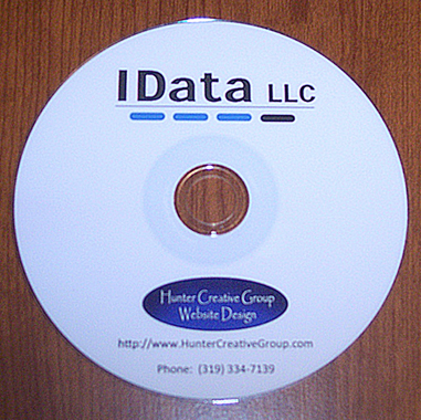 Blank Custom-Designed Labelled CD or DVDs by Hunter Creative Group.